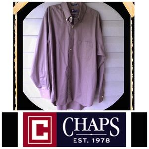 “Chaps” twill brown button down